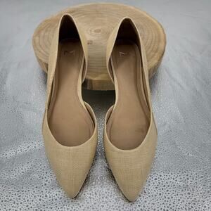 Marc Fisher LTD Womens Sunny Ballet Flat, Woven, Slip On, Light Natural SZ 8